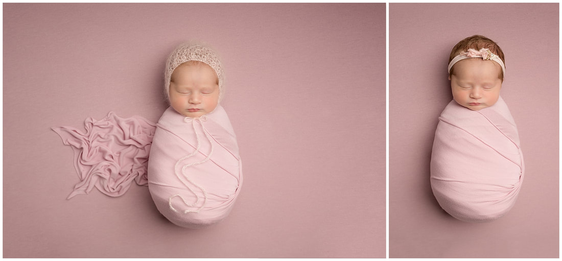 Pink Wrapped newborn images by ayrshire photographer