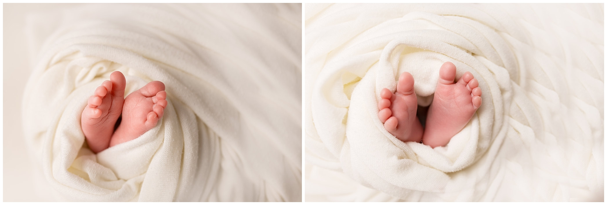 Macro images by Lynne Harper of babies feet